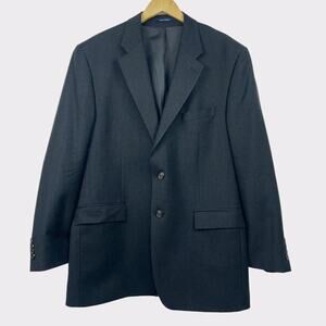 Vintage Ralph Lauren Chaps Blazer Mens 44L Cashmere Wool 2Btn Sport Coat Black